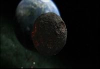 CGI Simulointi asteroidin törmäyksestä maahan