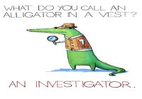 An alligator in a vest