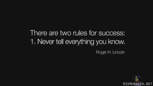 Menestymisen kaksi sääntöä