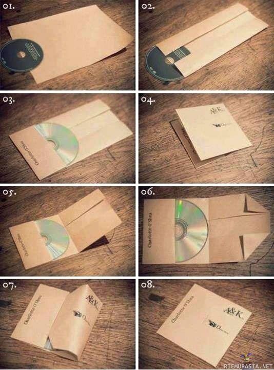 Tee se itse cd-kotelo - A4 paperista kätevä cd-kotelo
