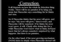 Pinocchio paradox