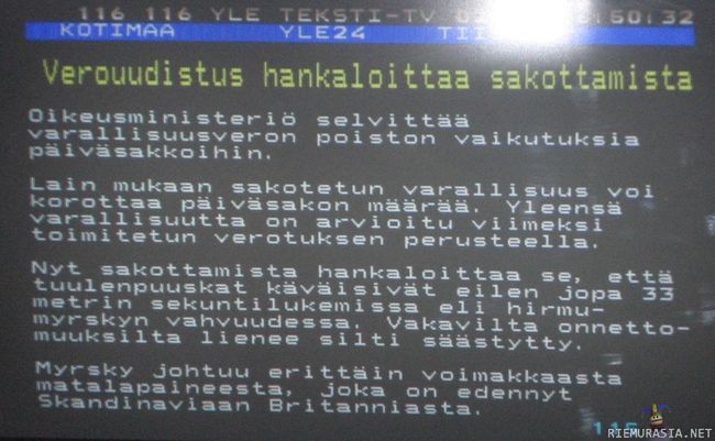 Uutisia tuplana - Löytyi 2.1.-07 YLE Teksti-TV s. 116