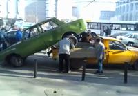 Loading a car in Romania