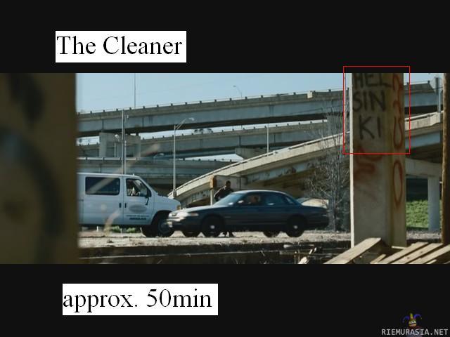 The Cleaner - Renny Harlinin ohjaamassa elokuvassa The Cleaner löytyy taas kerran Suomeen viittaava teksti