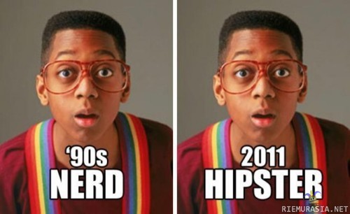 Nerd vs. hipster.