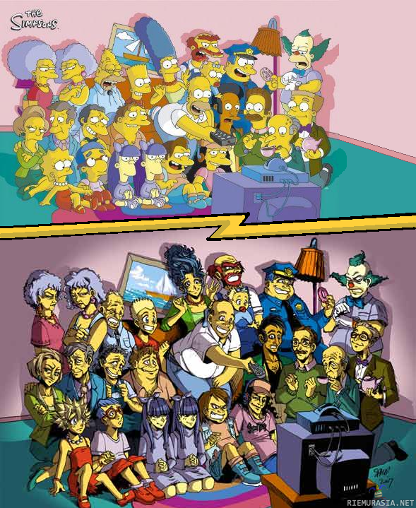 Simpsonien muutos...  - ...Anime tyyliseksi.