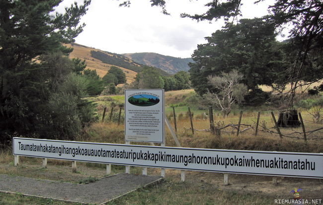 Taumatawhakatangihangakoauauotamateaturipukakapikimaungahoronukupokaiwhenuakitanatahu - Yksi maailman pisimmistä paikannimistä Uudessa-Seelannissa.