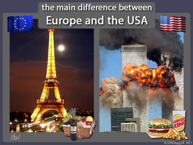 USA vs. Eurooppa - Se pieni ero...