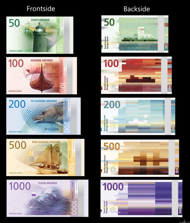 Norjan uudet setelit - Otetaan käyttöön vuonna 2017.