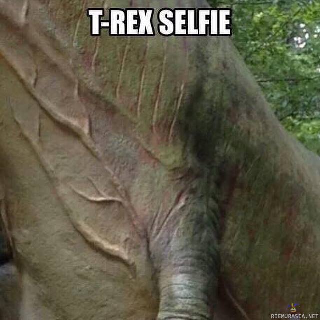 T-Rex selfie - Ei ollut selfiekeppiä keksitty vielä silloin