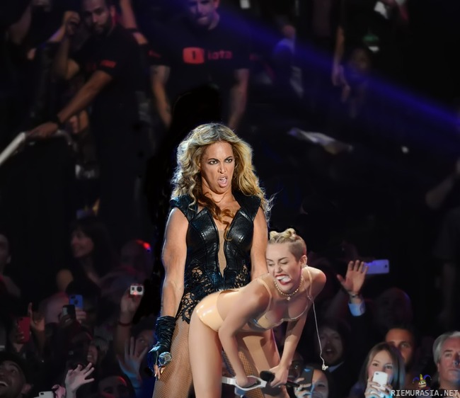 Beyonce ja Miley esiintymässä