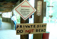 Private sign DO NOT READ...