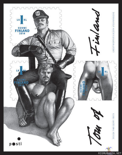 Ei homolla vaan suom... no kyllä vähän homolla tavalla - Tom of Finland postimerkit tulee myyntiin syyskuussa.