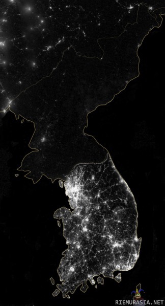 Pohjois- ja Etelä-Korea ilmasta käsin - Kun Kim nukkuu, niin nukkuu loputkin P-Koreasta