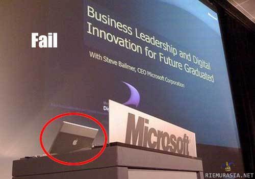 Microsoft - piti saada vakaa kone presentaatioon :D