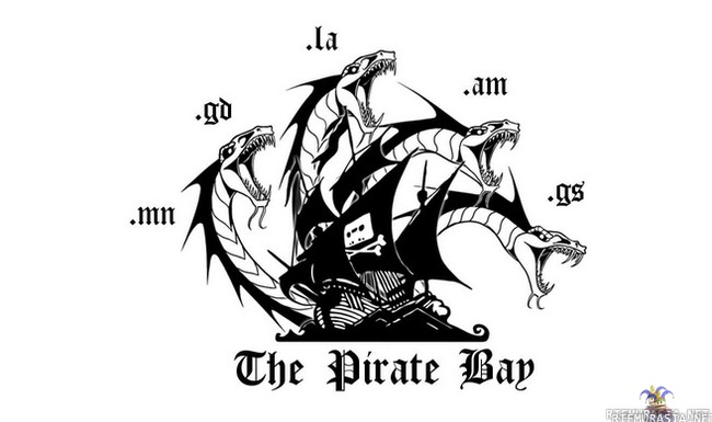 The Pirate Bayn uusi logo - &quot;Cut off one head... two more shall take its place.&quot;