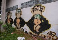 Three wise monkeys graffiti