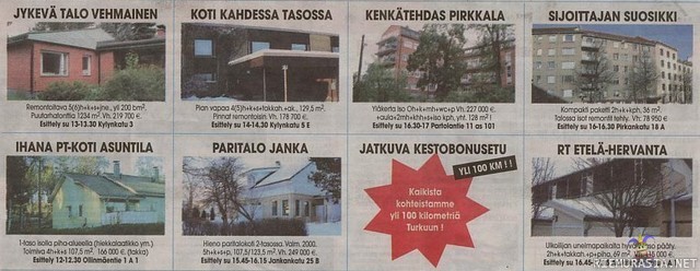 Kauppa käy! - Kaikista taloista vähintään 100km Turkuun