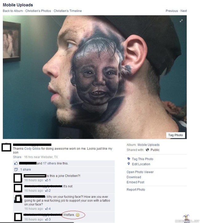 Tatuointi naamassa - elämänkoulu
