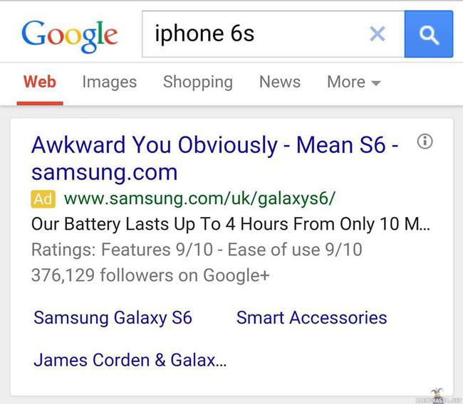 Samsung hoitaa homman - Samsungin ovelaa mainontaa Googlessa