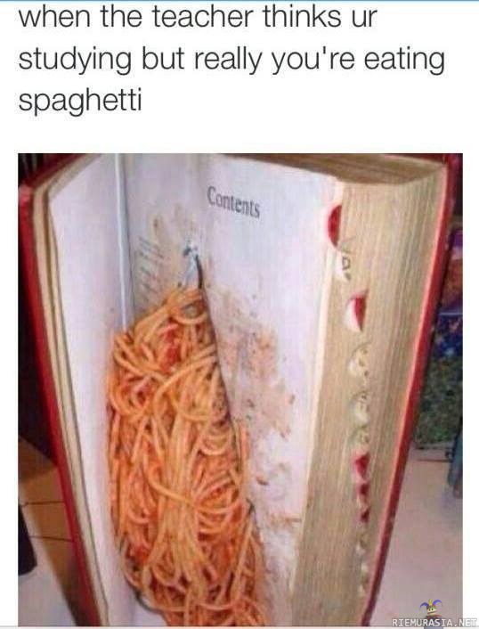 Spagettia - opettajan juksaamista