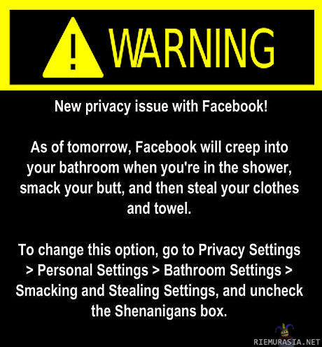 Varoitus facebookin käyttäjille - Tarkistakaa yksityisasetukset