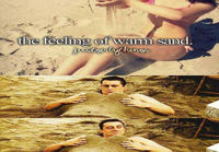 The feeling of warm sand