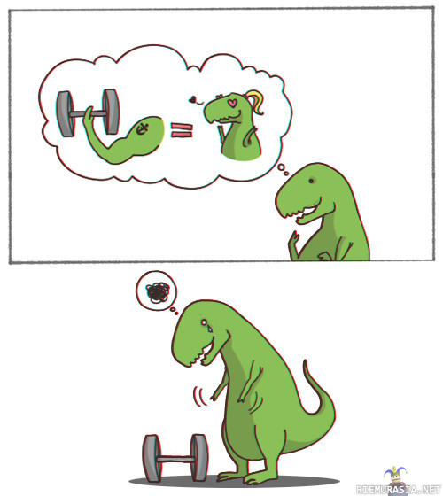 T-rex aloittaa treenaamisen