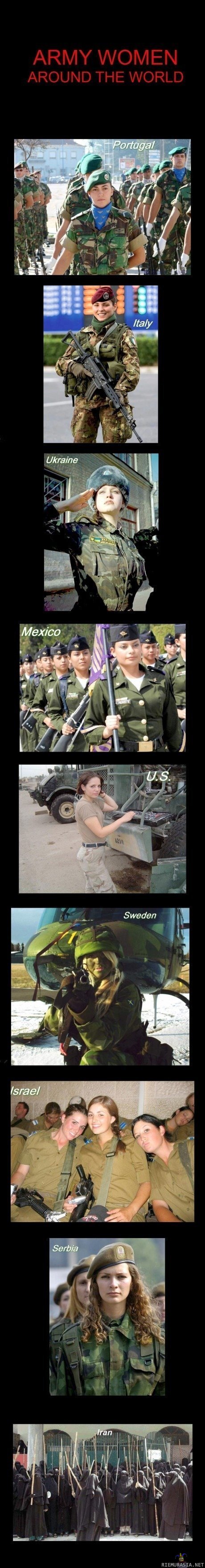 Nais sotilaita ympäri maailman