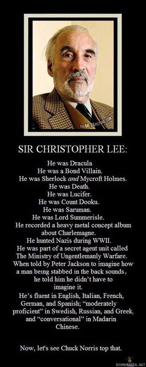Sir Christopher Lee - Monilahjakkuus