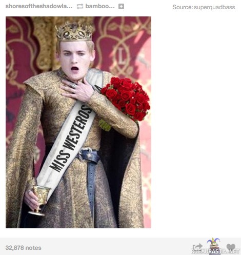 Miss westeros - Joffrey ei kestä missikisojen voittoaan