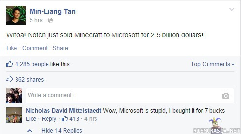 Minecraftin hinta