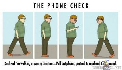 The phone check - Miten toimia jos kävelet väärään suuntaan