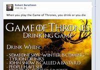 Game of thrones Facebookissa