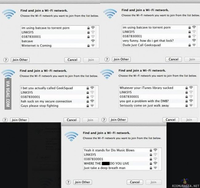 Wifi wars - Hassuttelua langattomien lähiverkkojen nimien kanssa