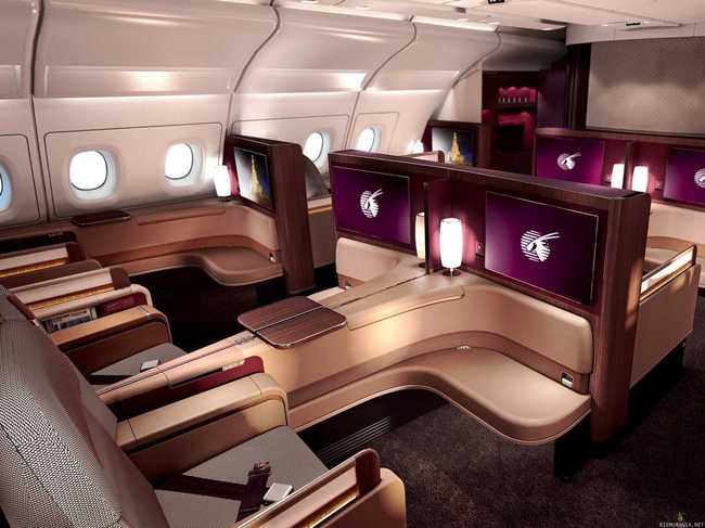 Ensimmäisen luokan mukavuudet - Qatar airlinesin uudessa  A380 matkustajalentokoneessa ensimmäiseen luokkaan on panostettu jokunen raha