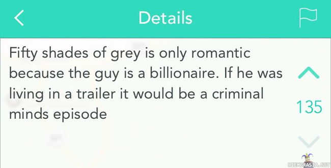 Raha tekee romantiikan - Jos Fifty shades of greyn sidotaleikit tapahtuisivat asuntovanussa jonkun GTA:n Trevorin kaltaisen herrasmiehen toimesta niin siitä olisi romantiikka kaukana..