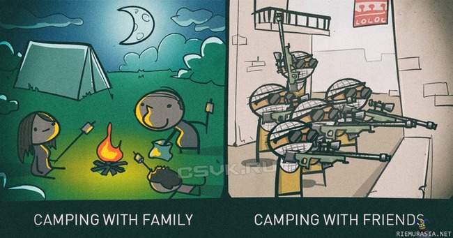 Camping - with family and with friends