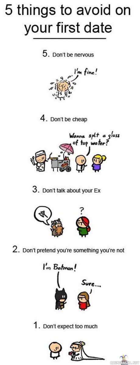5 things to avoid on first date