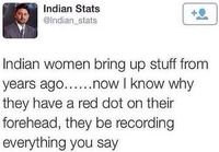 Punainen piste intialaisten naisten otsassa