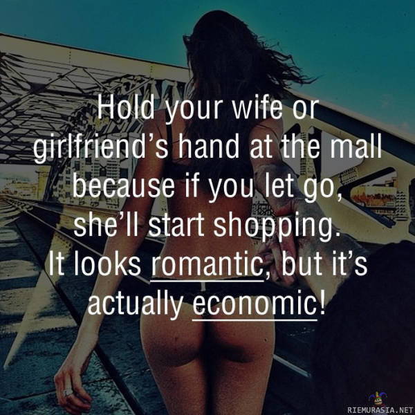 Romanttista ja taloudellista - Rakkanpansa kädestä pitäminen ostoskeskuksessa