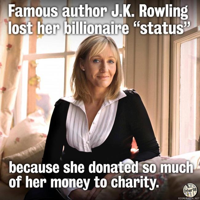 J.K Rowling - ei enää miljardööri