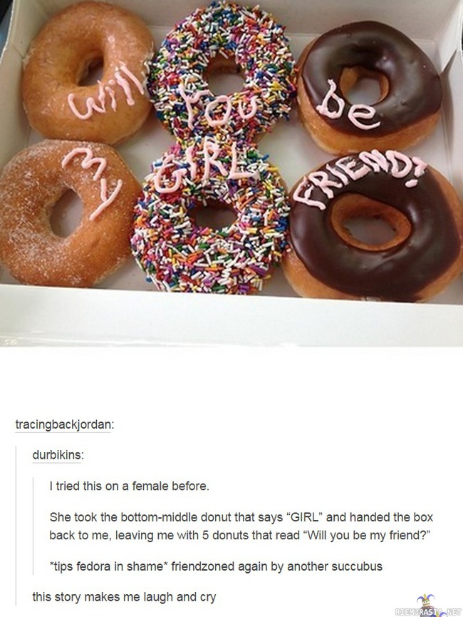 Tyttöystäväksi pyytäminen donitseilla - Ei mennyt ihan niinkuin piti