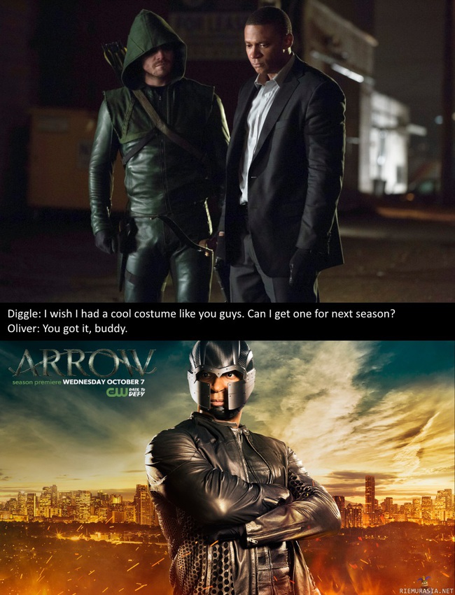 John Digglen uusi asu - The Arrow -sarjan hahmon, John Digglen, neloskauden asu.