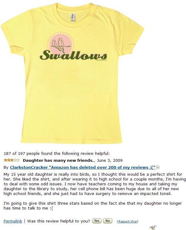 Swallows - Lintuaiheisella paidalla tytöt saa kavereita ;)