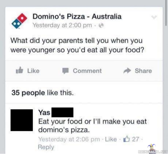 Domino´s - &quot;Lakkaa haaveksimasta ja syö pizzasi.&quot;