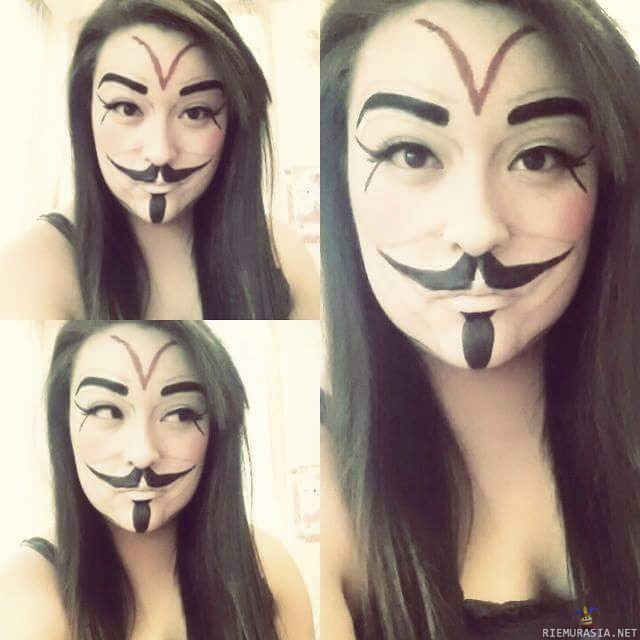 Anonymiss - Guy Fawkes meikkaus