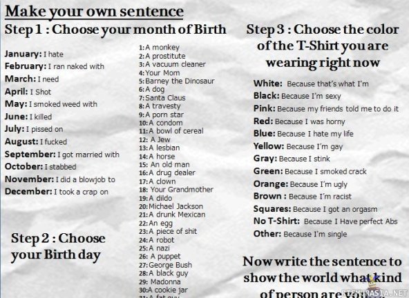 Make your own sentence