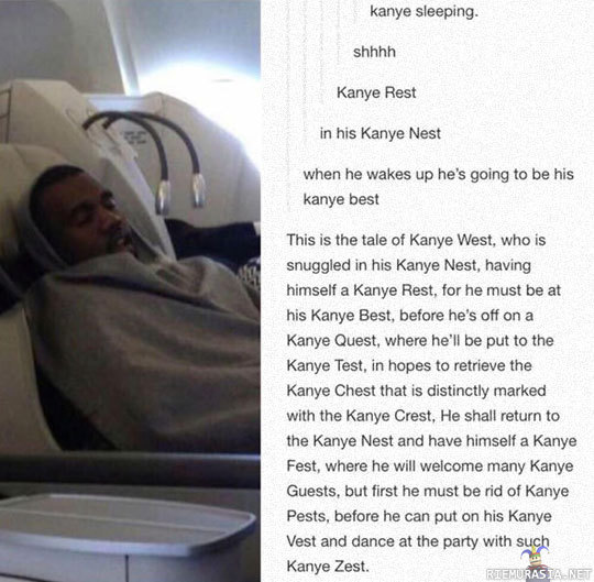 Kanye West nukkuu