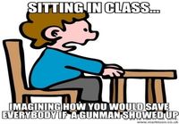 Sitting in class